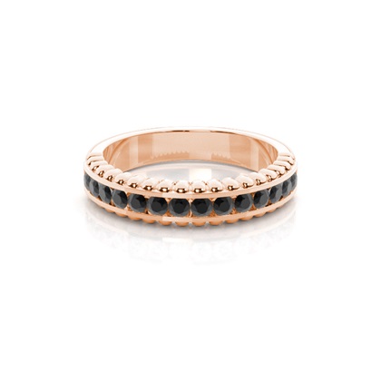0.35ct. Channel Setting Half Eternity Black Diamond Ring