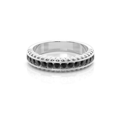 0.35ct. Channel Setting Half Eternity Black Diamond Ring