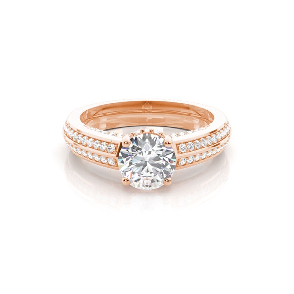 4 Prong Setting Side Stone Engagement Ring