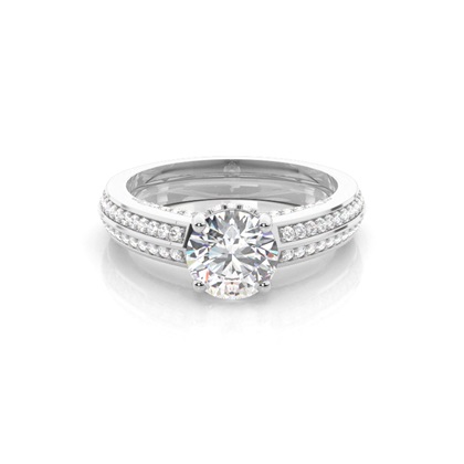4 Prong Setting Side Stone Engagement Ring