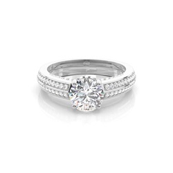 4 Prong Setting Side Stone Engagement Ring