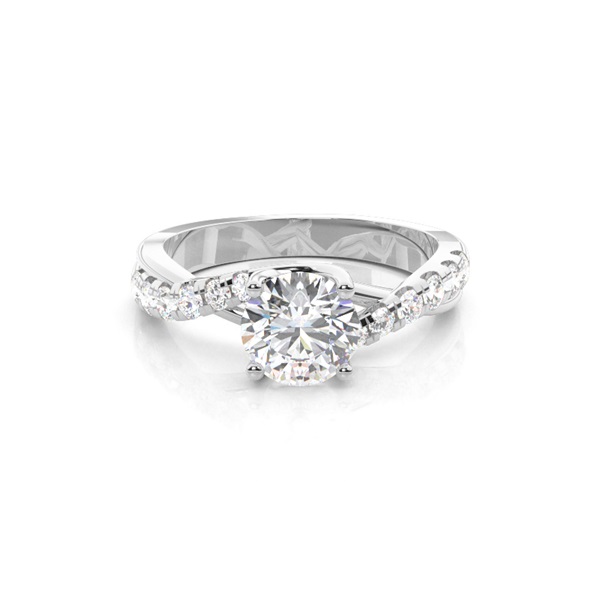 White Gold Side Stone Diamond Engagement Ring