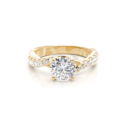 Yellow Gold Twisted Diamond Engagement Rings