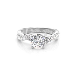 Diamant Verlobungsring in einer Krappenfassung mit Schulter Diamanten