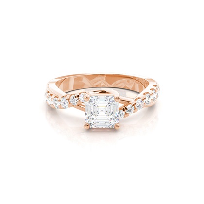 Asscher Rotgold Diamantringe