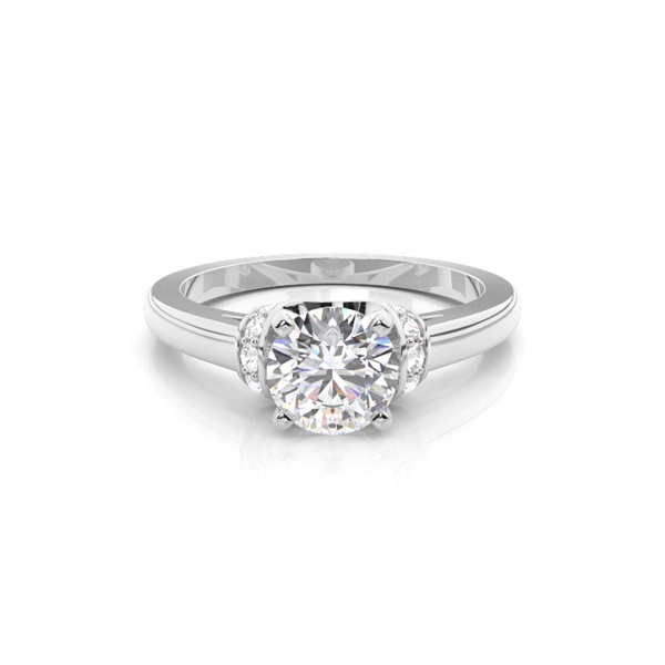 White Gold Side Stone Diamond Engagement Ring