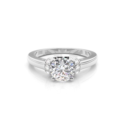 White Gold Side Stone Diamond Engagement Ring
