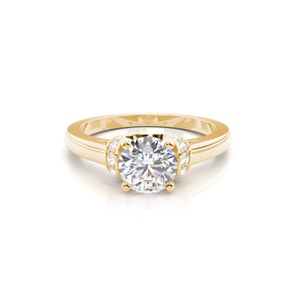 Yellow Gold Side Stone Diamond Rings