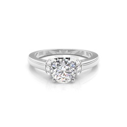 White Gold Side Stone Diamond Engagement Ring