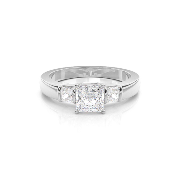 Yellow Gold Princess Trilogy Diamond Engagement Ring