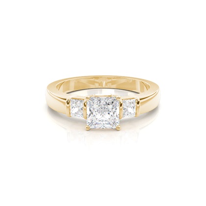Yellow Gold Three Stone Diamond Rings
