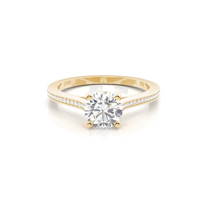Yellow Gold Side Stone Diamond Rings