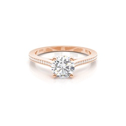 Diamant Verlobungsring in einer Krappenfassung mit Schulter Diamanten