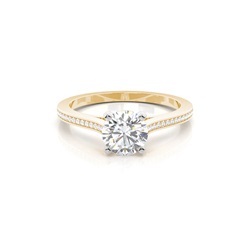 Diamant Verlobungsring in einer Krappenfassung mit Schulter Diamanten