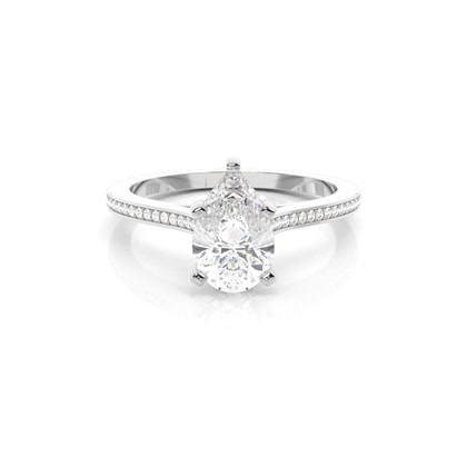 Pear Side Stone Diamond Rings
