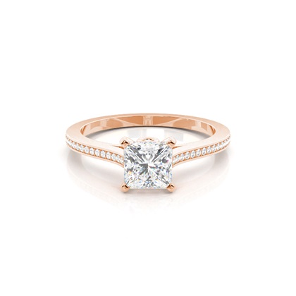 Rose Gold Side Stone Diamond Rings