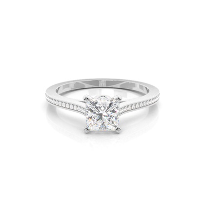 Princess Side Stone Diamond Rings