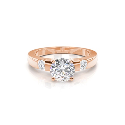 4 Prong Setting Side Stone Engagement Ring
