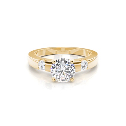 4 Prong Setting Side Stone Engagement Ring