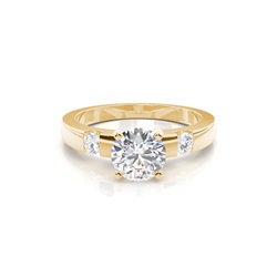 4 Prong Setting Side Stone Engagement Ring