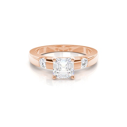 Asscher Rotgold Diamantringe