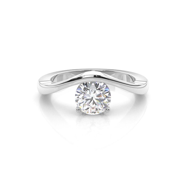 Channel Prong Setting Plain Engagement Ring