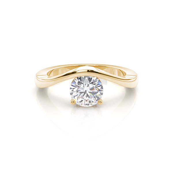 Channel Prong Setting Plain Engagement Ring