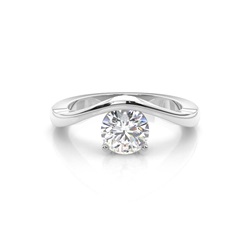 Channel Prong Setting Plain Engagement Ring