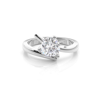 White Gold Moissanite Engagement Ring