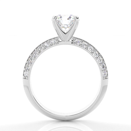 4 Prong Setting Side Stone Engagement Ring