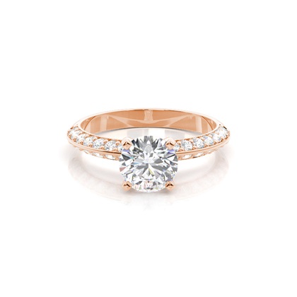 Rose Gold Side Stone Diamond Rings