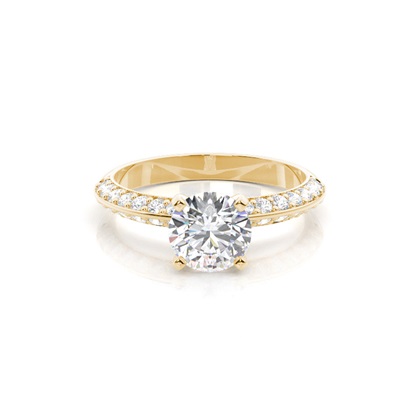 Yellow Gold Side Stone Diamond Rings