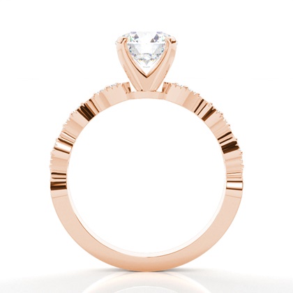 Rose Gold Side Stone Diamond Rings