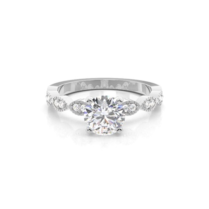 4 Prong Setting Side Stone Engagement Ring