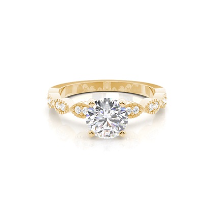 Yellow Gold Side Stone Diamond Rings