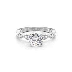 Diamant Verlobungsring in einer Krappenfassung mit Schulter Diamanten