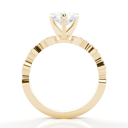 Diamant Verlobungsring in einer Krappenfassung mit Schulter Diamanten