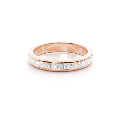 Princess Rose Gold Diamond Anniversary Rings