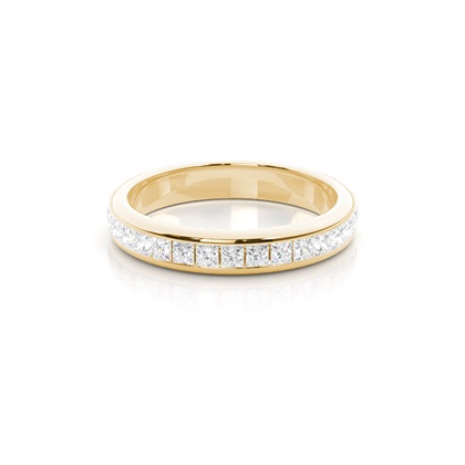Princess Yellow Gold Eternity Diamond Rings