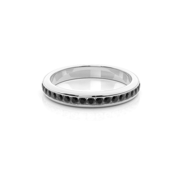 3.30mm Channel Setting Full Eternity Black Diamond Ring