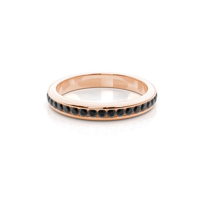 3.30mm Channel Setting Full Eternity Black Diamond Ring