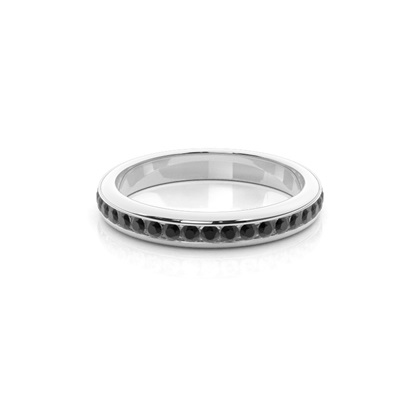 3.30mm Channel Setting Full Eternity Black Diamond Ring