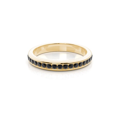 3.30mm Channel Setting Full Eternity Black Diamond Ring
