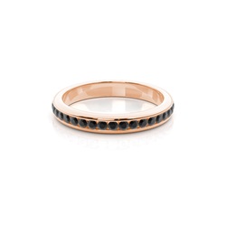 3.30mm Channel Setting Full Eternity Black Diamond Ring