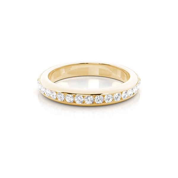 Channel Setting Round Diamond Half Eternity Diamond Ring