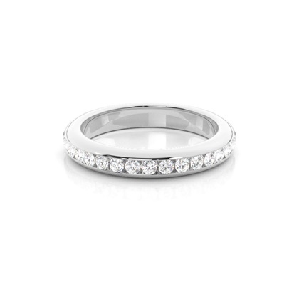 Channel Setting Round Diamond Half Eternity Diamond Ring