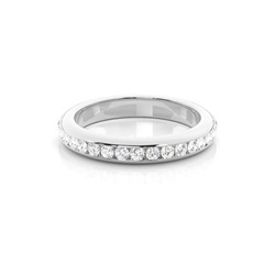 Channel Setting Round Diamond Half Eternity Diamond Ring
