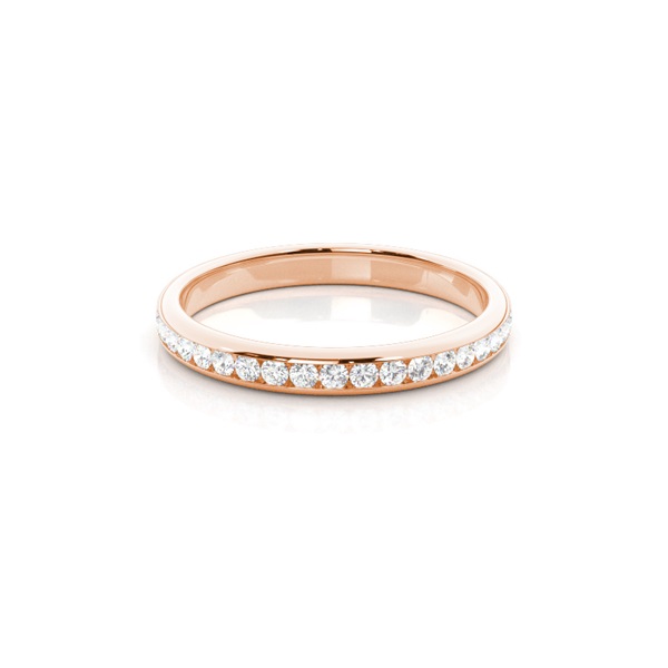 Channel Setting Round Diamond Three Quarter Eternity Ring