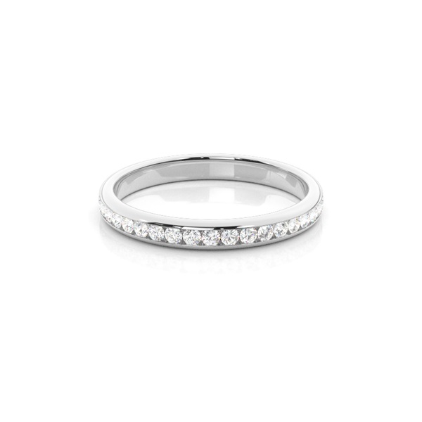 Channel Setting Round Diamond Three Quarter Eternity Ring