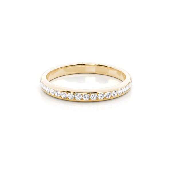 Channel Setting Round Diamond Three Quarter Eternity Ring